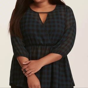 Torrid Buffalo Check Peplum Top